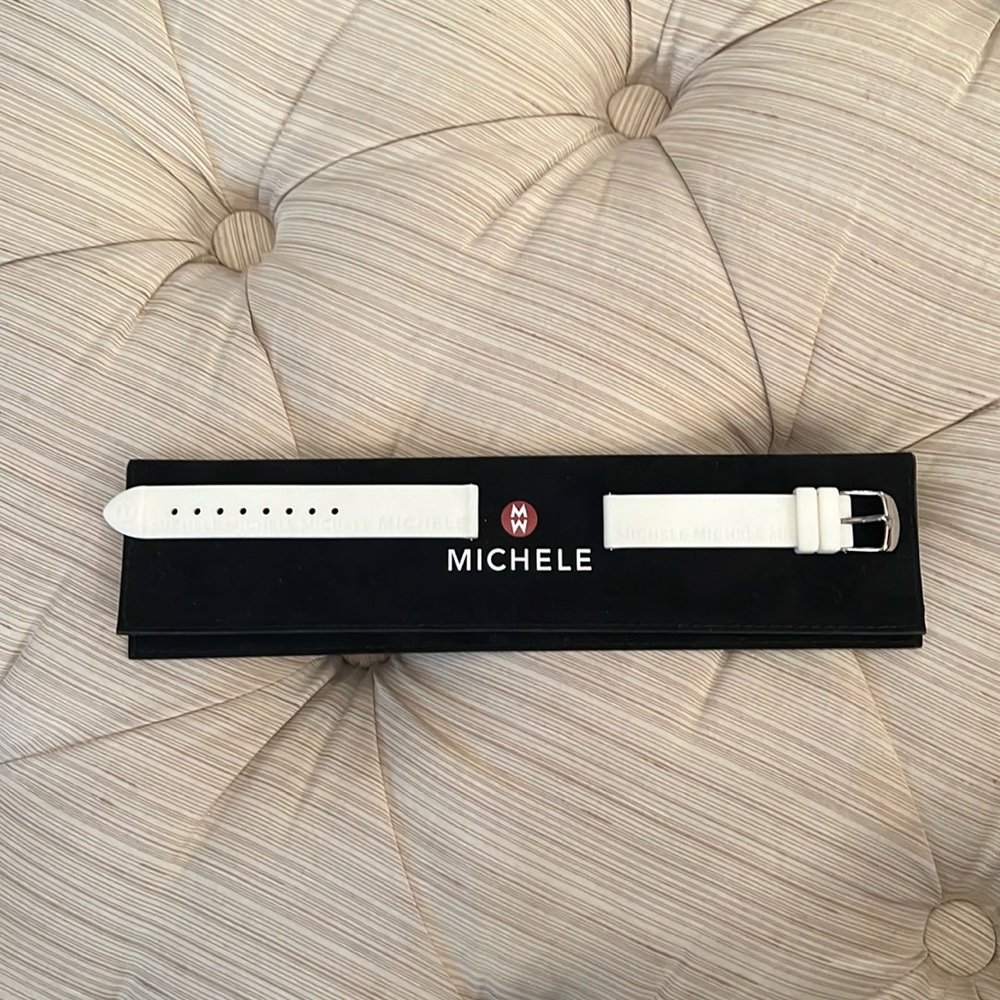 Michele watch sport band. Size 16mm White in color